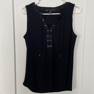 WHBM black sleeveless top